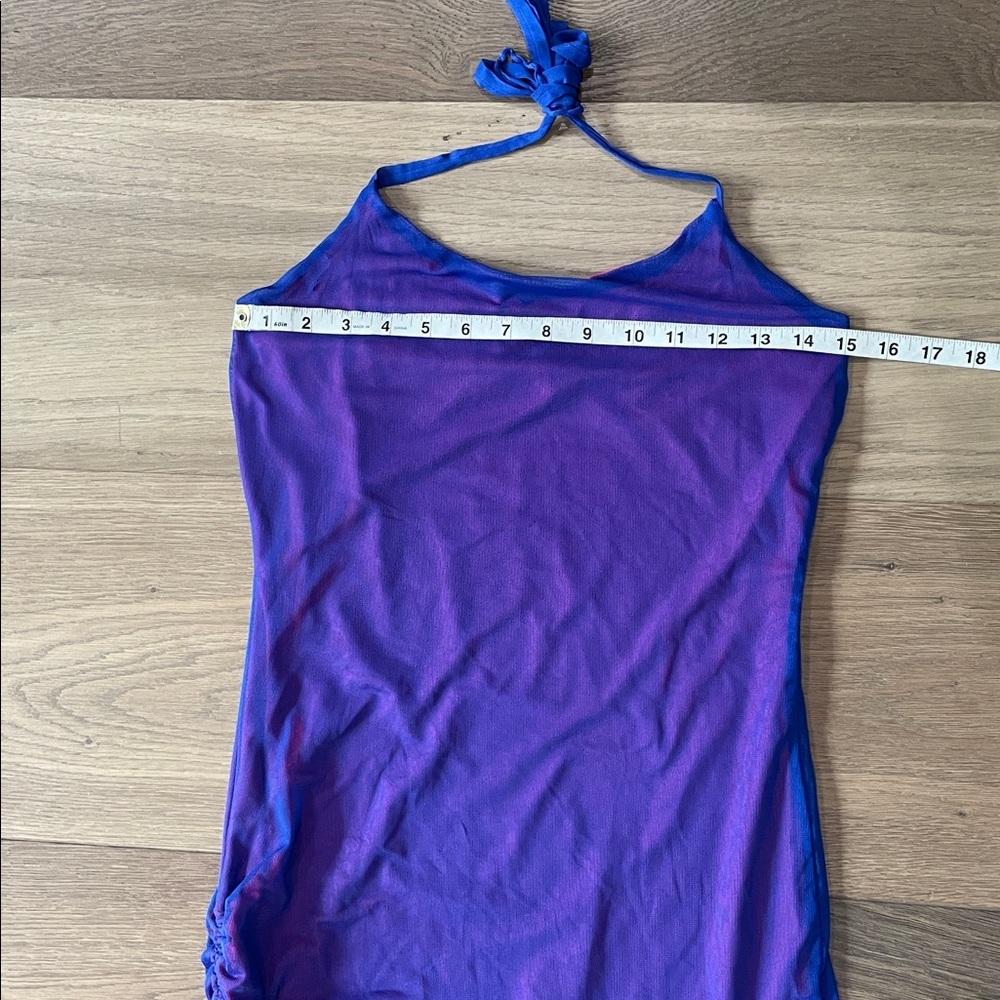 SORELLA Mini Mesh Ruched Dress Size Large - Picture 9 of 10